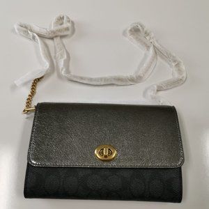 Authentic COACH Metallic Signature Crossbody Bag